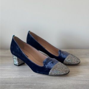Sarah Jessica Parker Velvet Women's Shoes with Glitter Heel